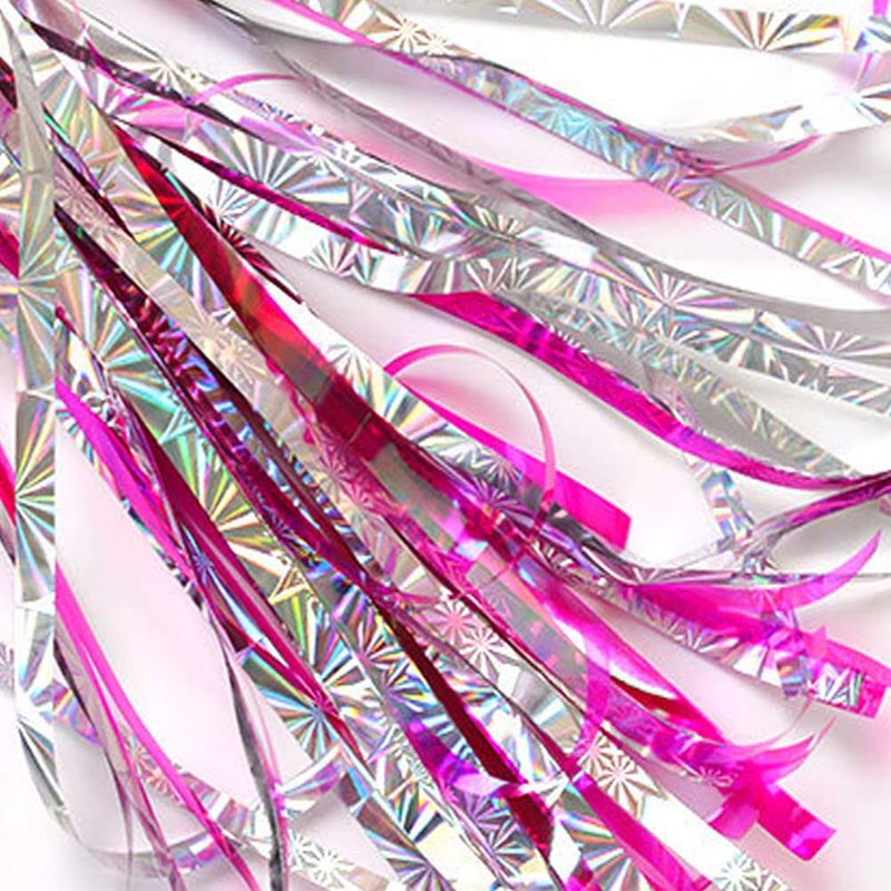 DELIGHTBOX Kids Bicycle Bike Handlebar Scooter Streamers Sparkle Tassel Ribbon for Girls Boys Hot Pink - Image 4